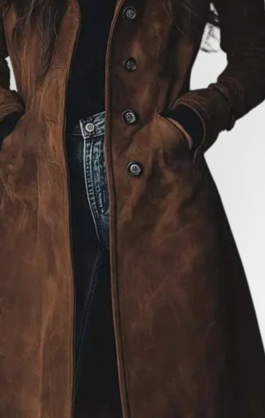 María | Chaqueta larga de ante vegano