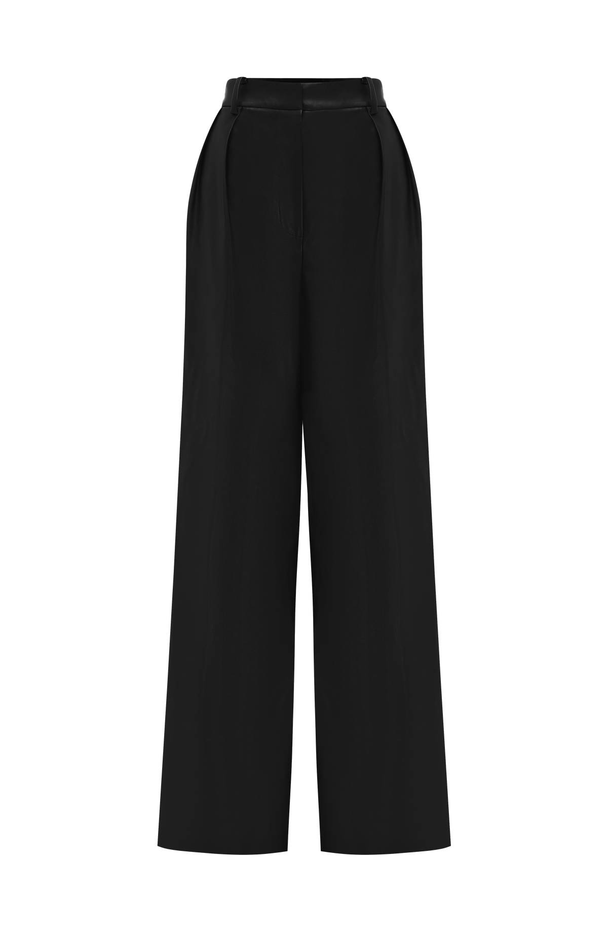 Pantalón negro Valentina de tiro alto, pierna recta ancha