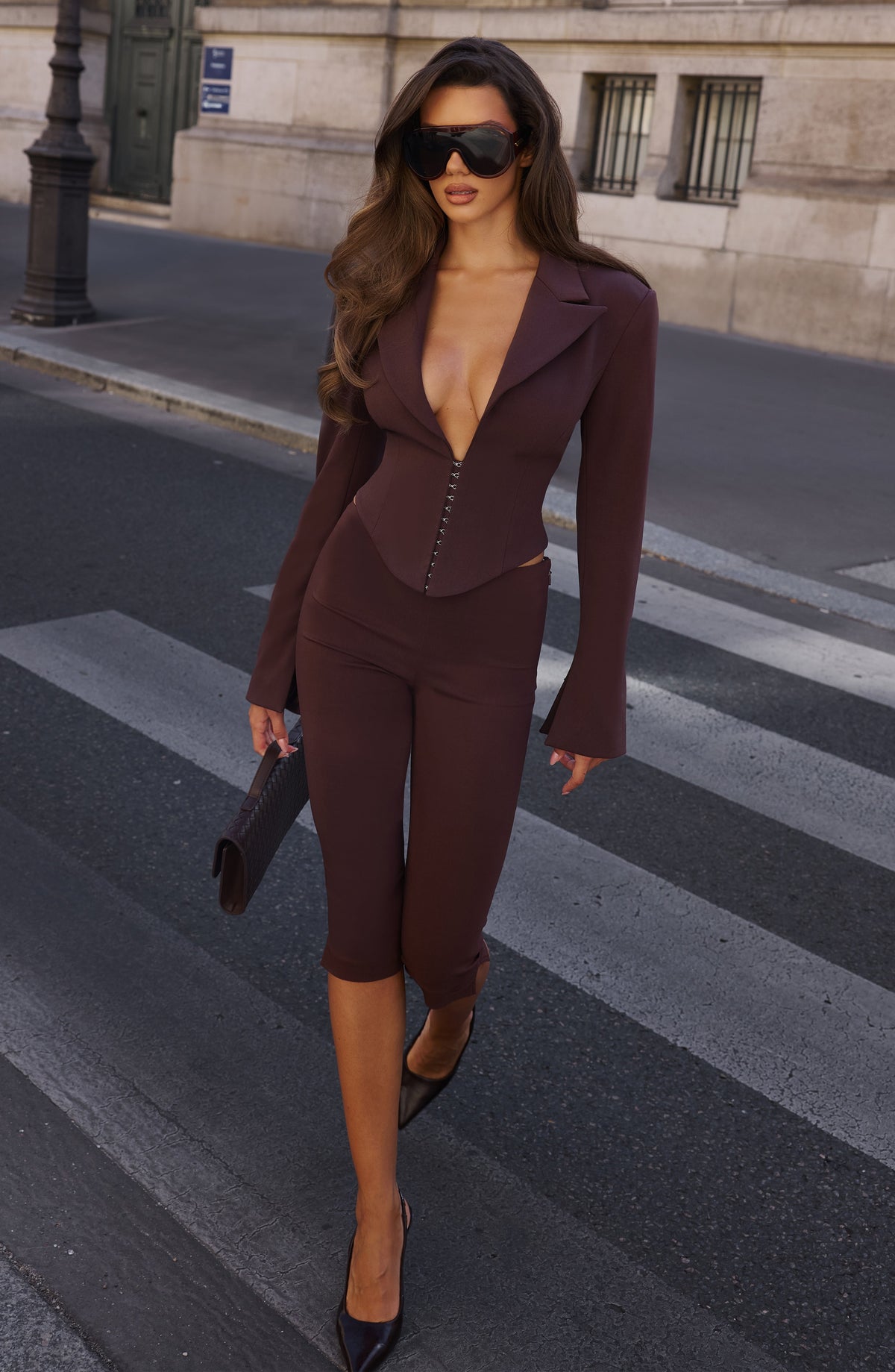BLAZER CORTO ÁGATA - MARRONE PRUGNA