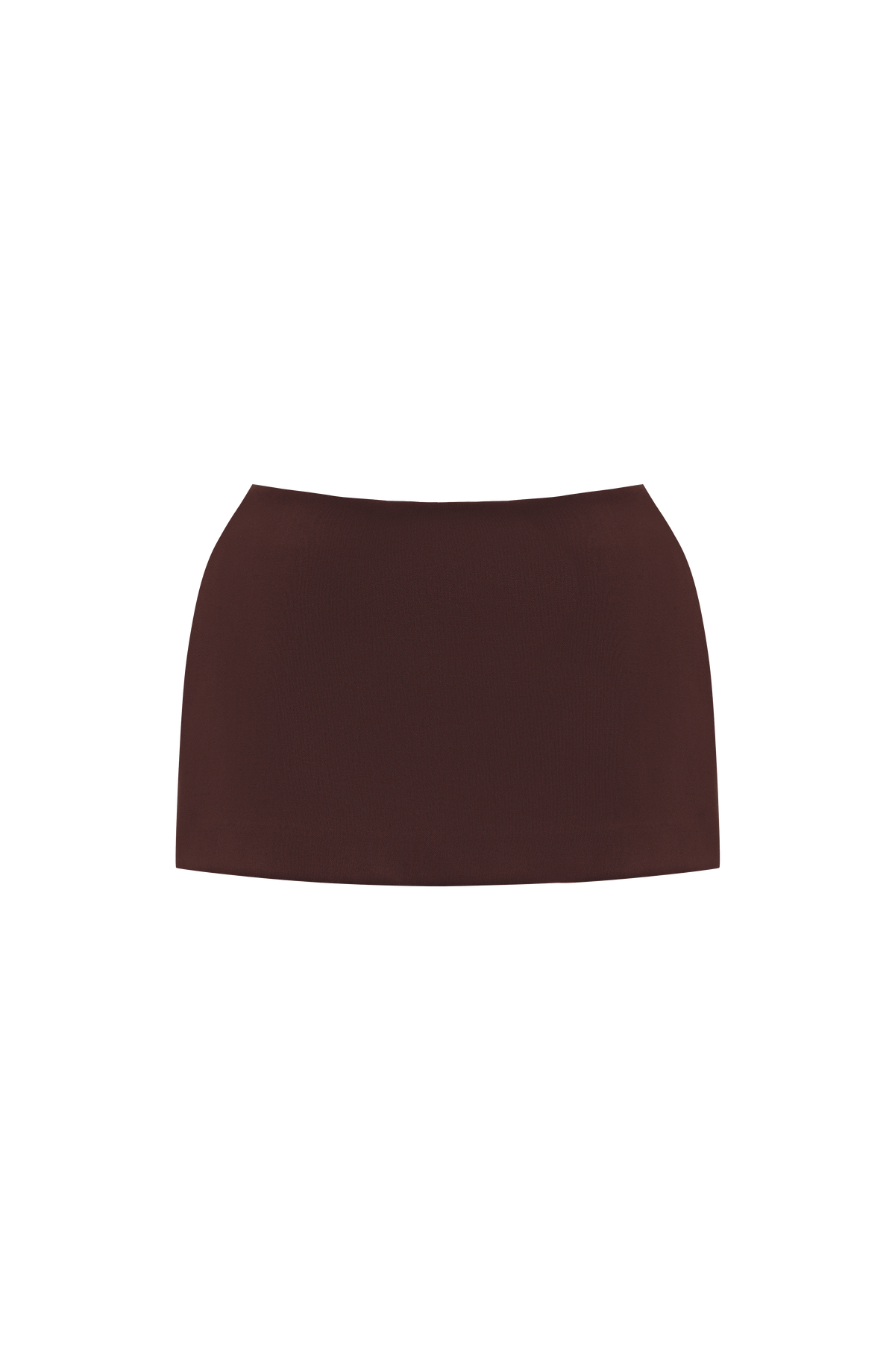 Falda pantalón mini marrón ciruela, silueta recta