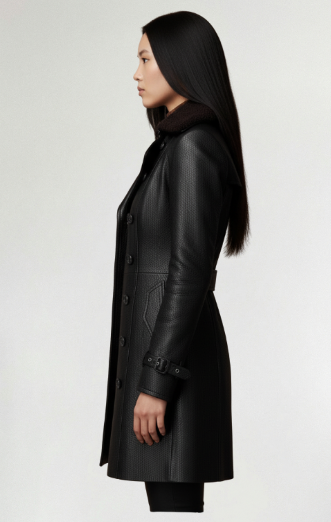 Cristina - Abrigo elegante de cuero