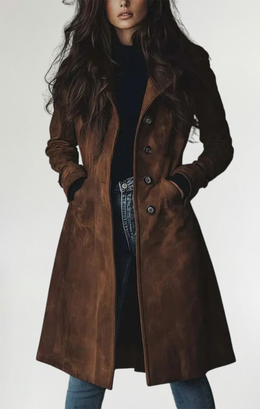 María | Chaqueta larga de ante vegano