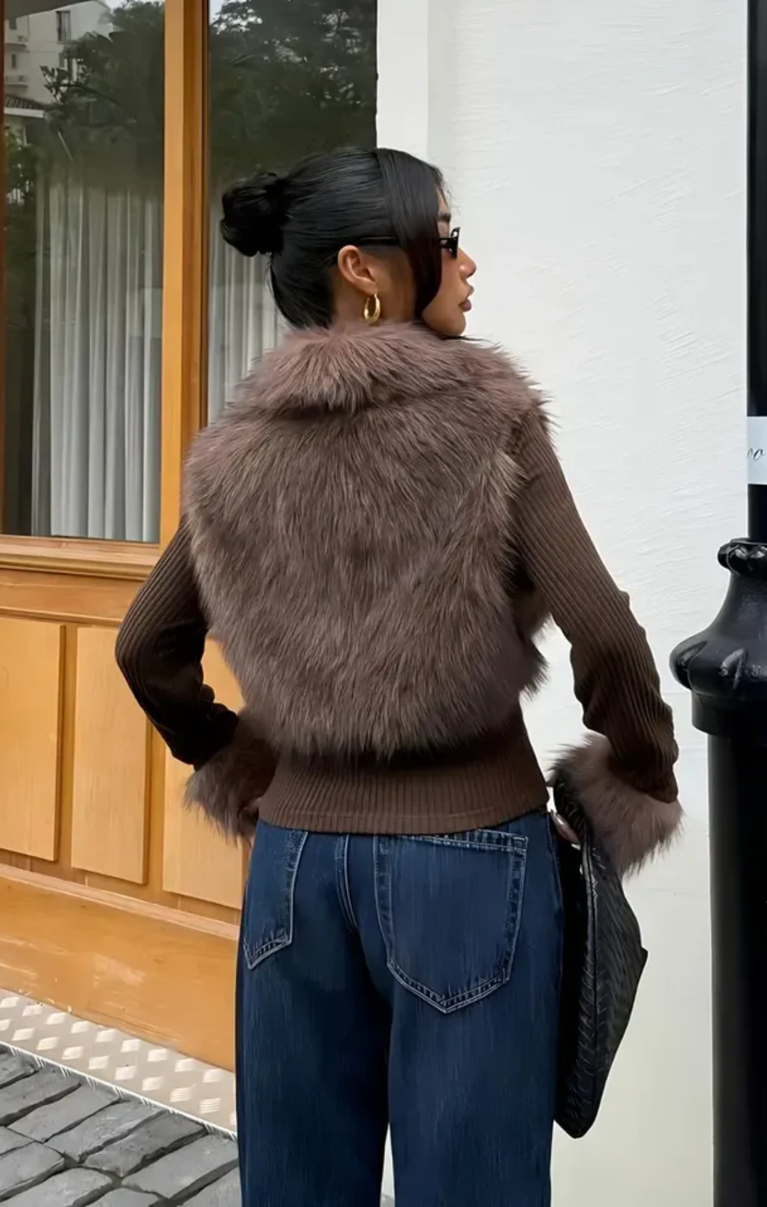 Mercedes | Chaqueta de punto con cuello de pelo