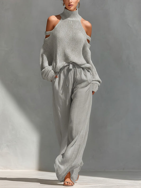 Camila • Conjunto moderno de punto y lino