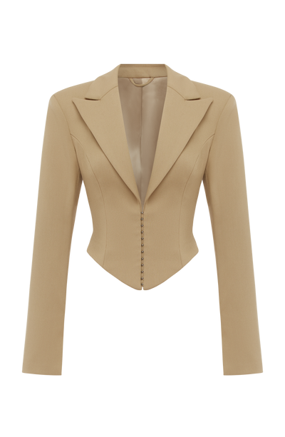 ÁGATA CROPPED BLAZER - SAND