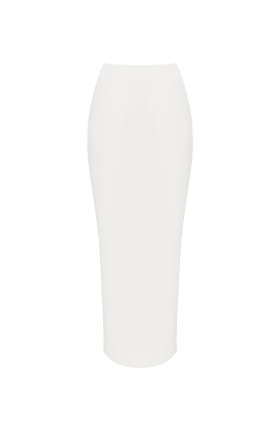 Falda midi marfil estilo lápiz