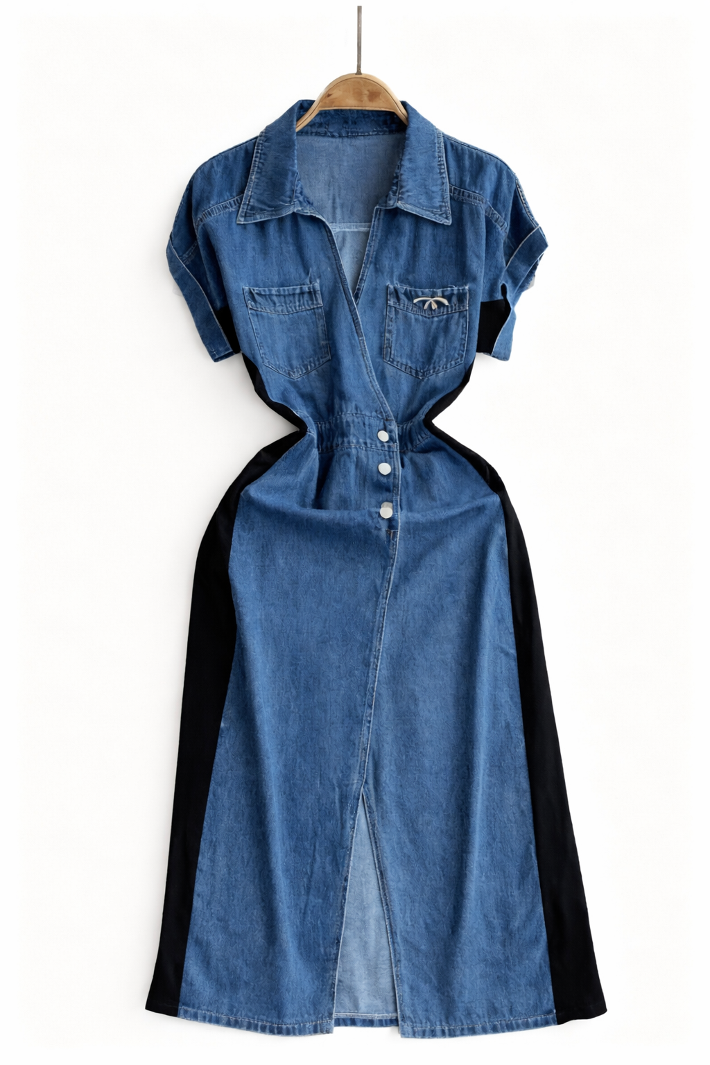 Cloe - Vestido vaquero de manga corta