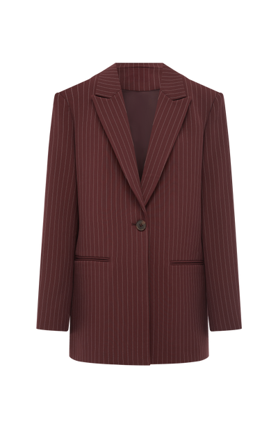 RENATA BLAZER - BURGUNDY PINSTRIPE