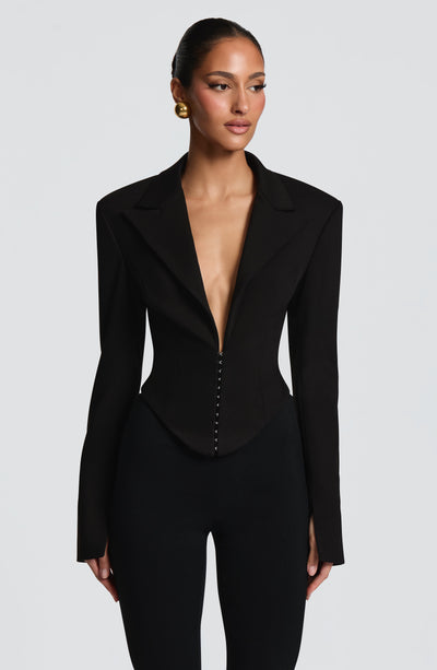 BLAZER CORTA ÁGATA - NEGRO