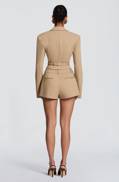 ÁGATA CROPPED BLAZER - SAND