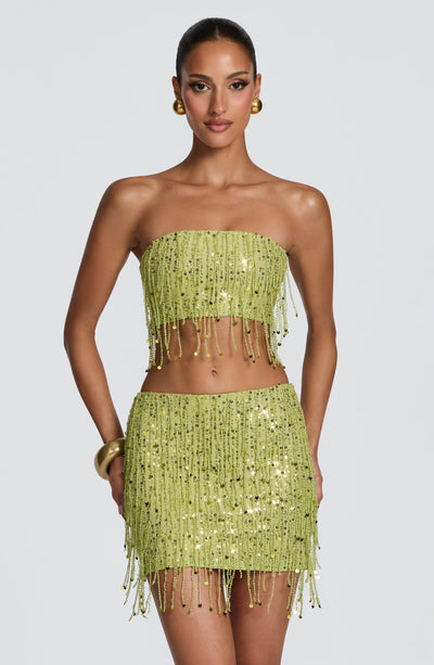 Minifalda Blanca en color Verde oliva