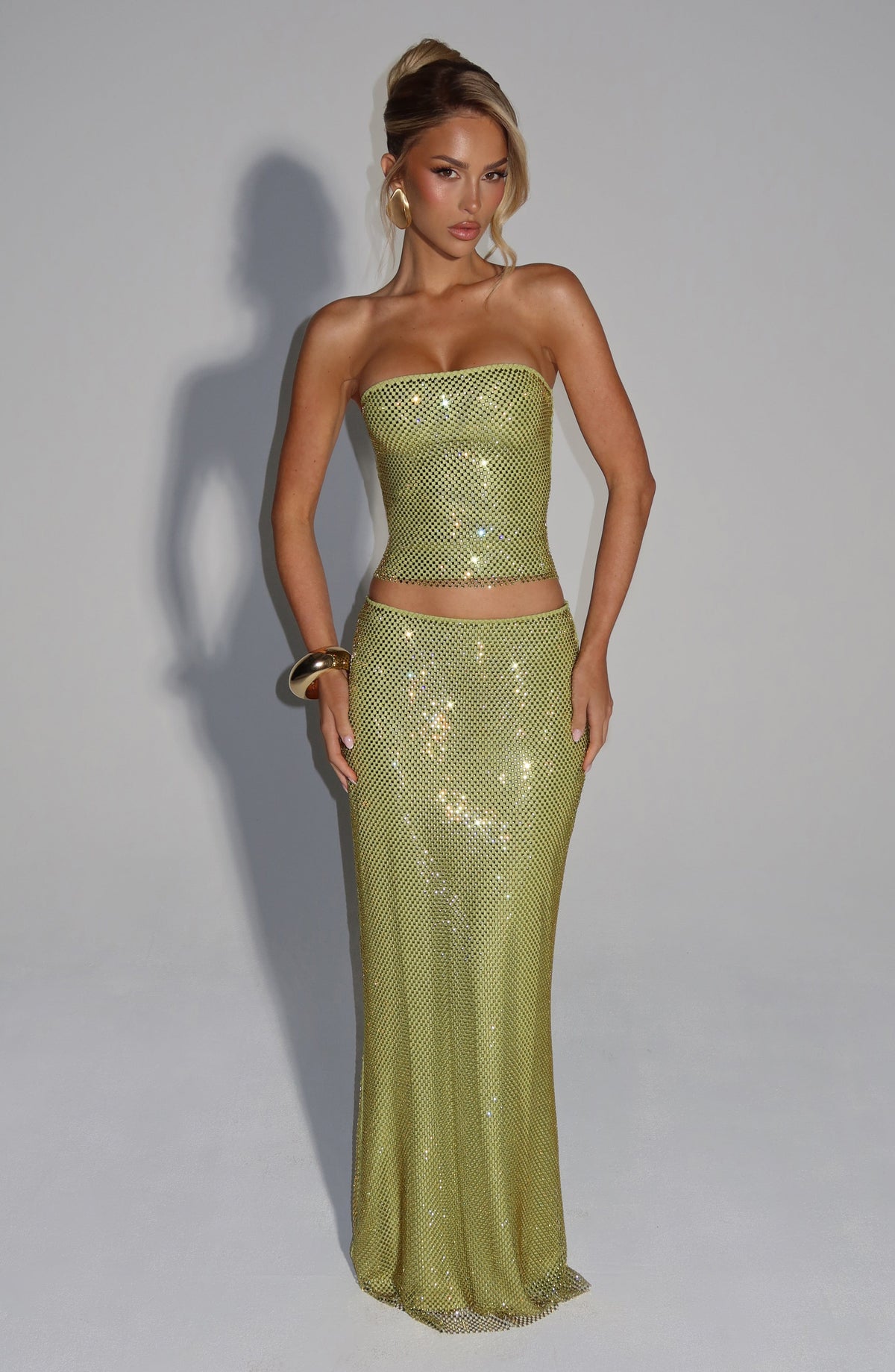 Falda larga Hali en color Verde oliva