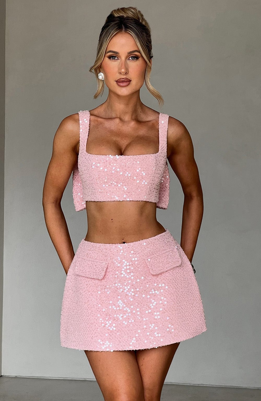 Minifalda Kiri en color Rosa empolvado