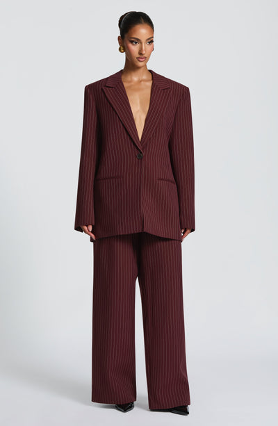 RENATA BLAZER - BURGUNDY PINSTRIPE