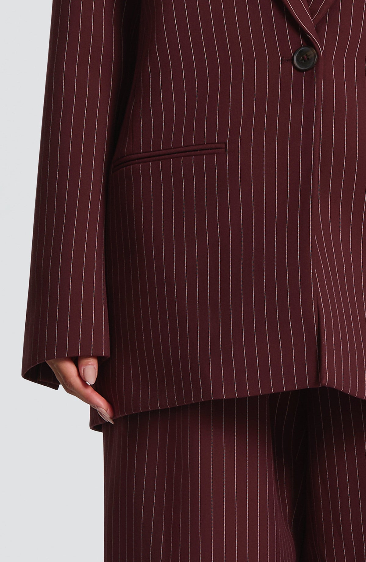 RENATA BLAZER - BURGUNDY PINSTRIPE
