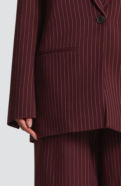 RENATA BLAZER - BURGUNDY PINSTRIPE